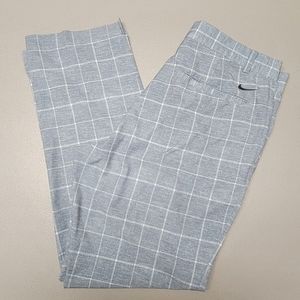 Nike Dri Fit Golf Tour Performance Pants Mens 33x30 Plaid Gray